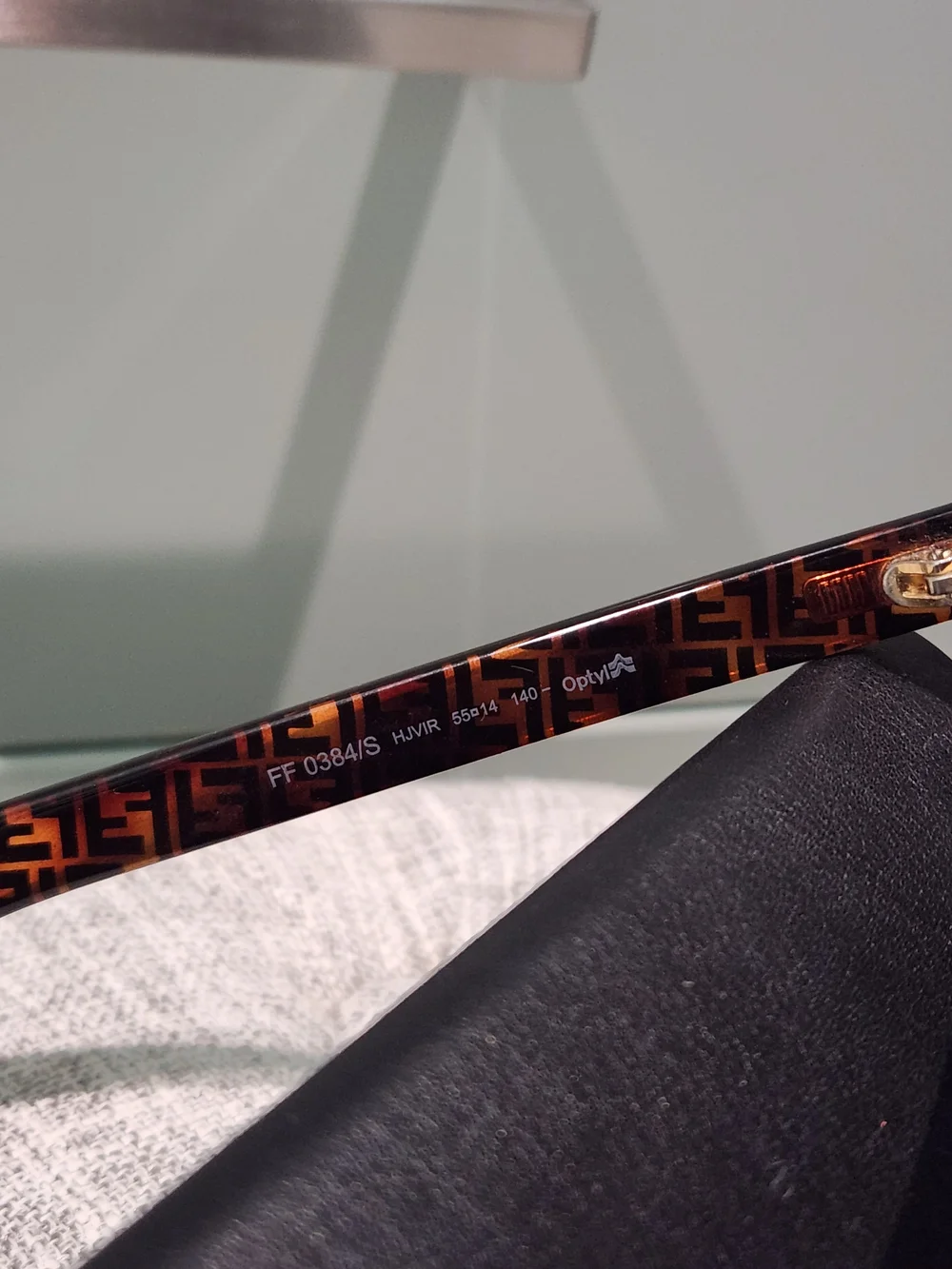 Fendi Brown Tortoiseshell Logo Sunglasses with Neon Yellow Trim - Picture 3 of 7